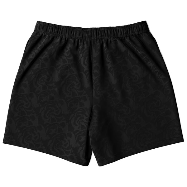 Men's Black Rose Shorts White Drawcords
