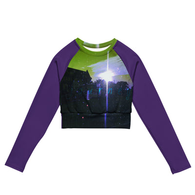 Purple Recycled long-sleeve crop top- Journey 2