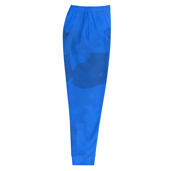 Slim-Fit Fleece-Lined Men's Joggers- Leaf Blue Quote