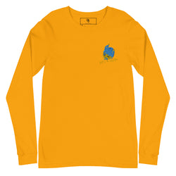 Embroidered Gold Long Sleeve Tee- Dr Rocket