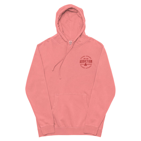 Quote pink pigment-dyed hoodie