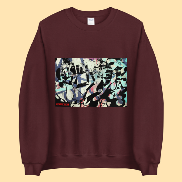 MEN'S SWEATSHIRT ABSTRACT SHAPES AND ROBOT ARMS