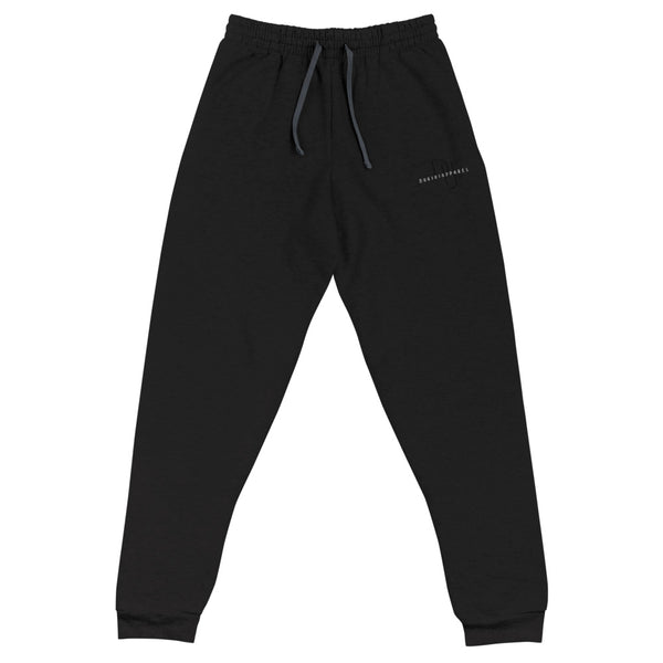 Tapered black sweatpants embroidered logo 