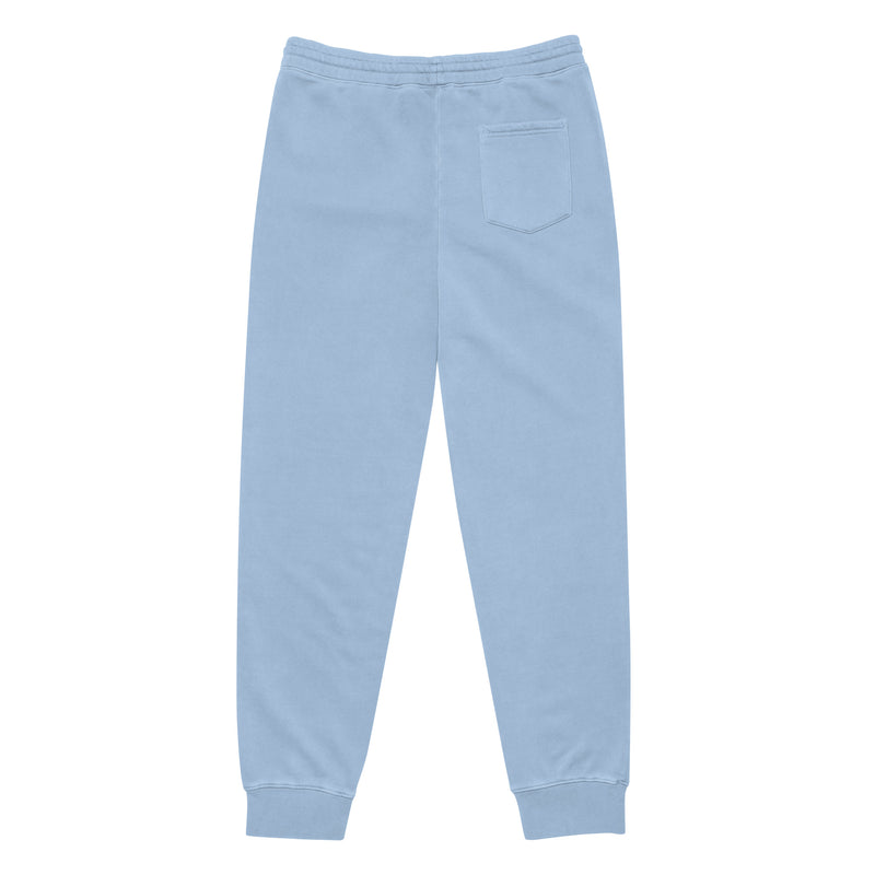 Blue pigment-dyed sweatpants-jersey lined pockets