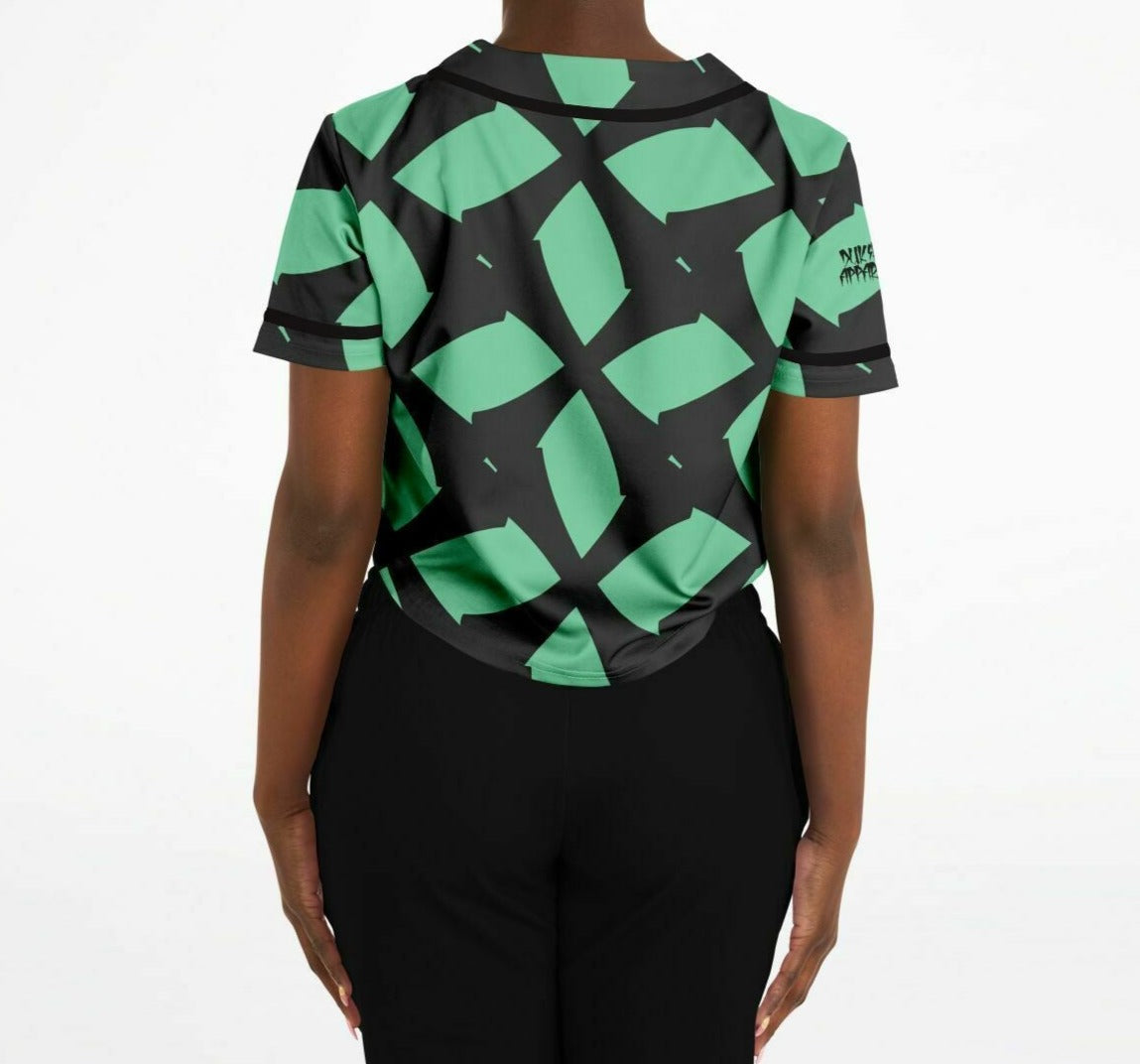 Yellow-green crusader Cropped Baseball Jersey