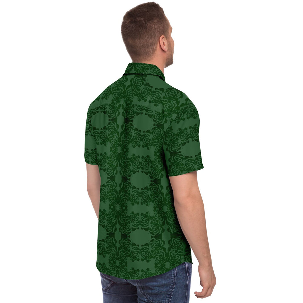 Men's Hunter Green Short Sleeve Button Down Shirt 