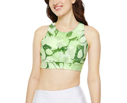 Leafy Green Fully Lined, Padded Sports Bra