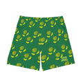 Relaxed fit Lime Green Beach Shorts-lilac & lotus prints