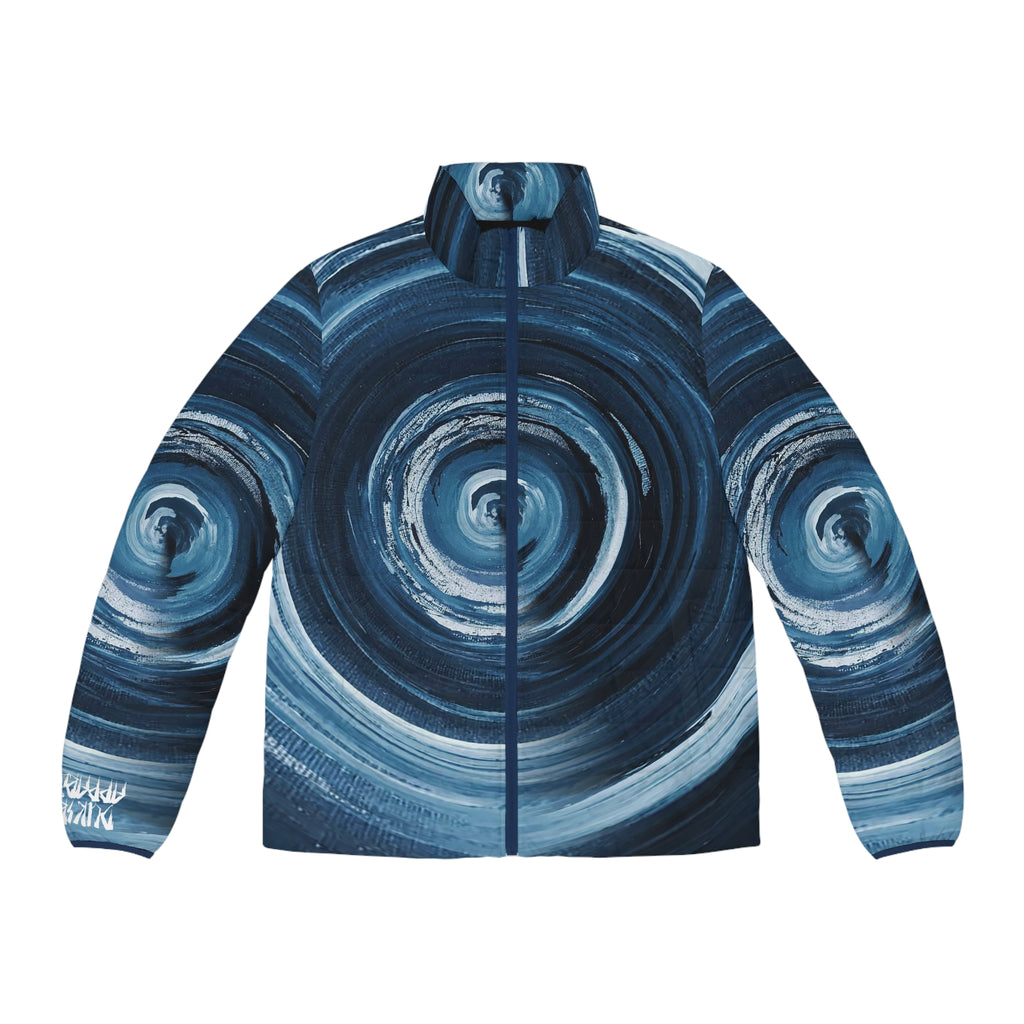 Brushed Blue Spiral Puffer Jacket