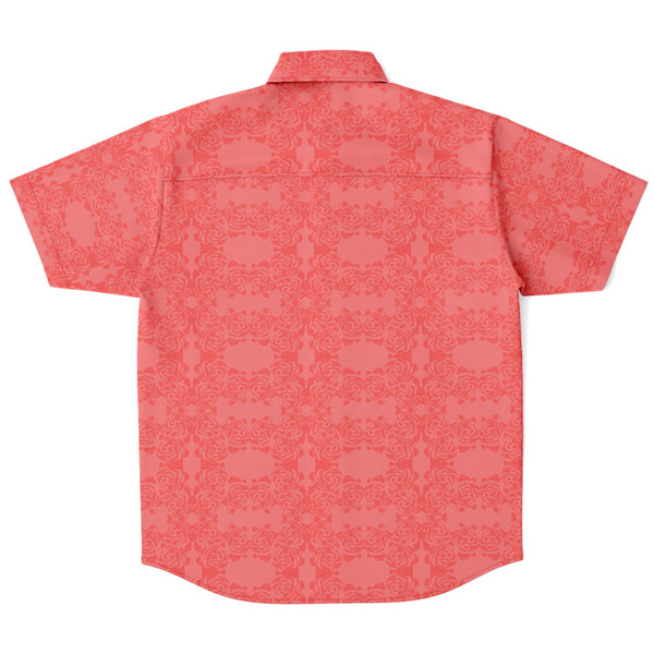 Pink Rose Short Sleeve Button Down Shirt