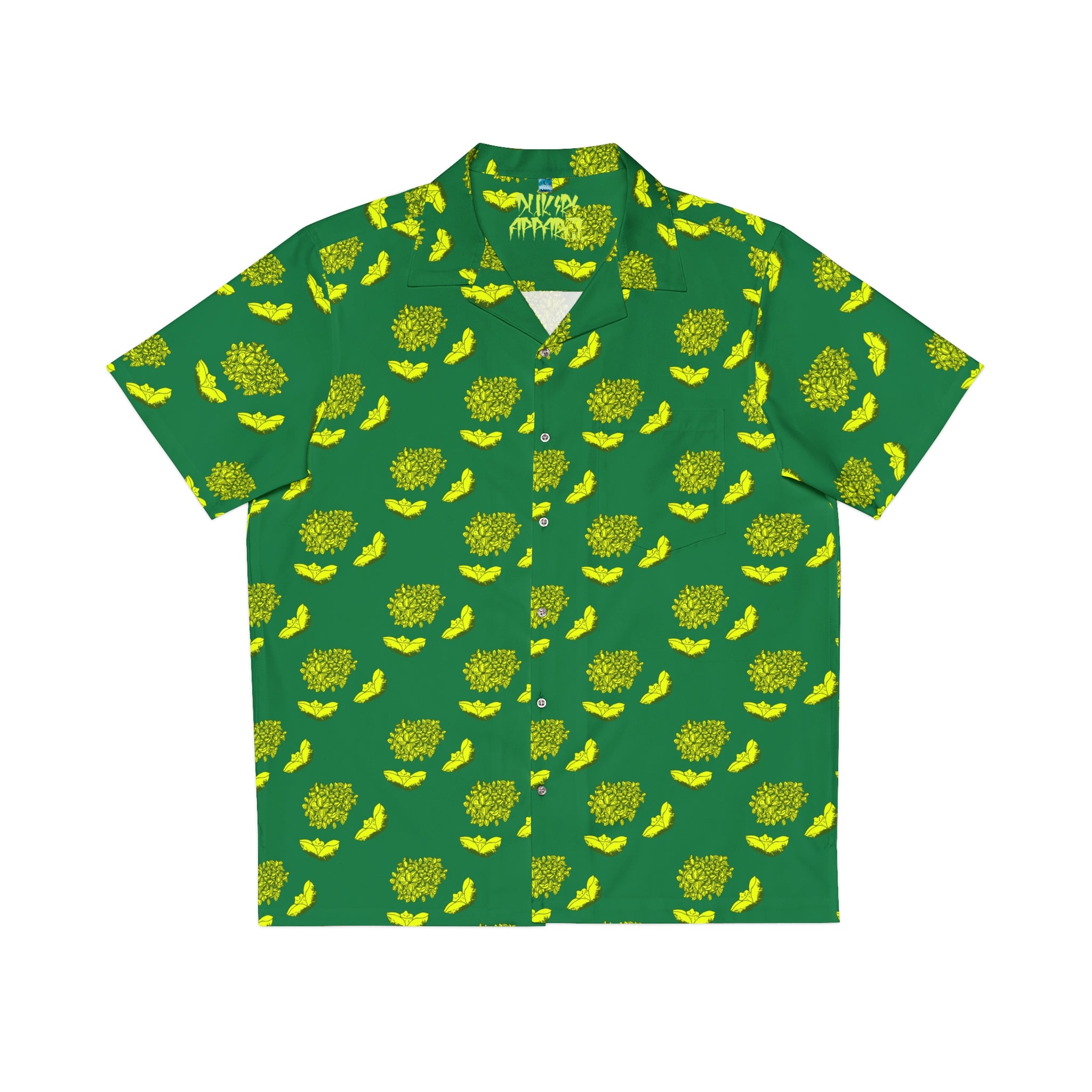 Green Yellow Print G&R Men's Hawaiian Shirt
