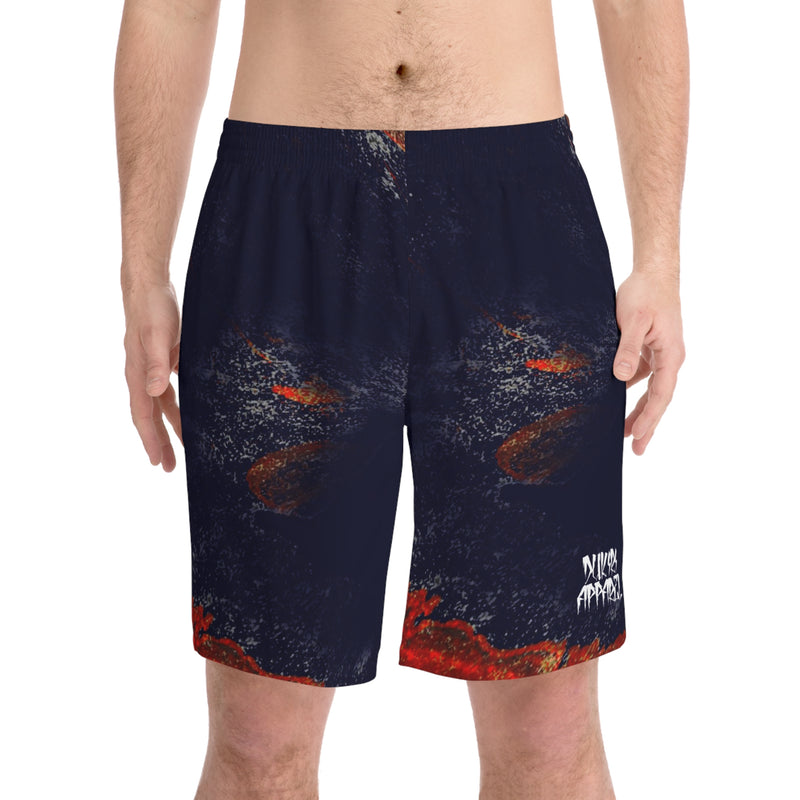 ORANGE BLUE PAINT Beach Shorts
