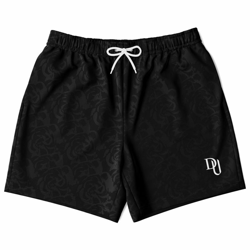 Men's Black Rose Shorts White Drawcords