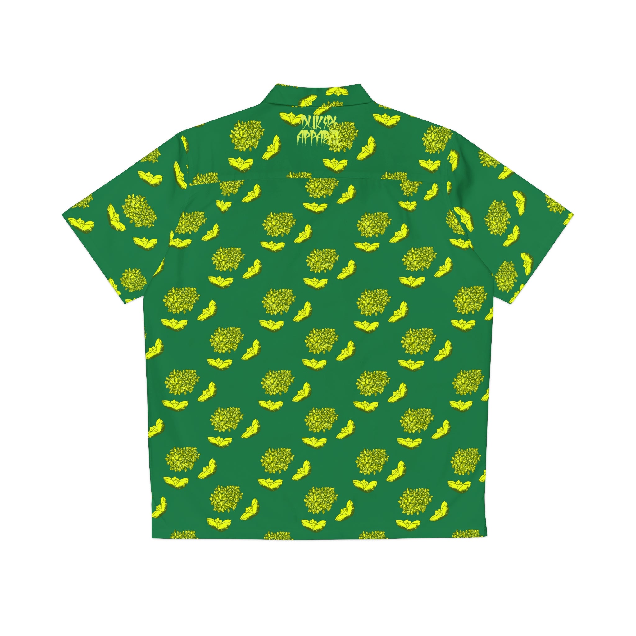 Green Yellow Print G&R Men's Hawaiian Shirt
