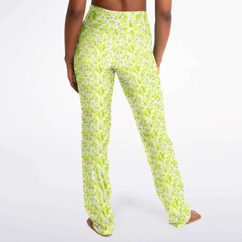 Lime Green Lilac Flare Leggings