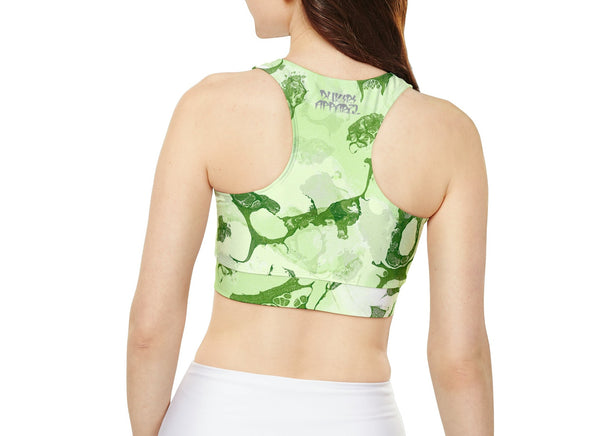 Leafy Green Fully Lined, Padded Sports Bra