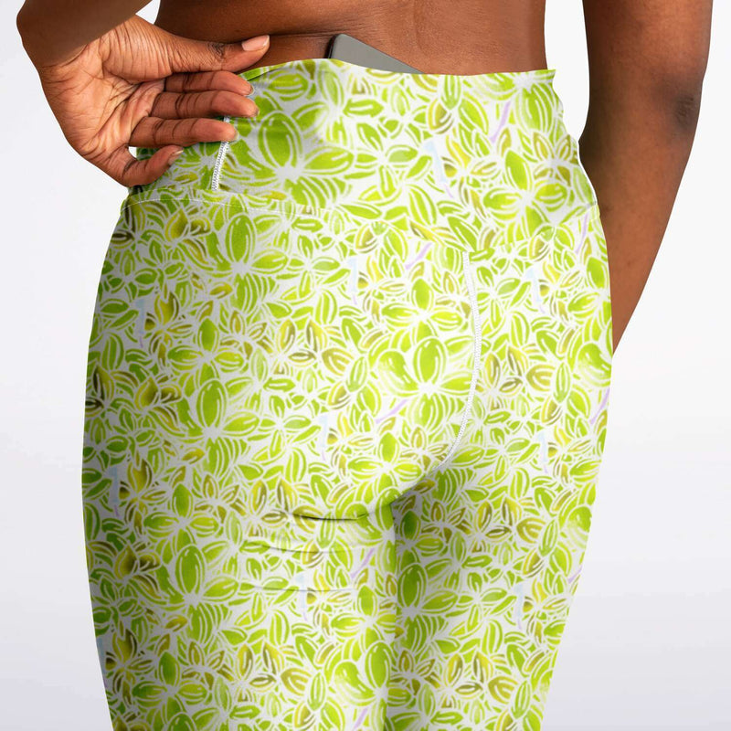 Lime Green Lilac Flare Leggings
