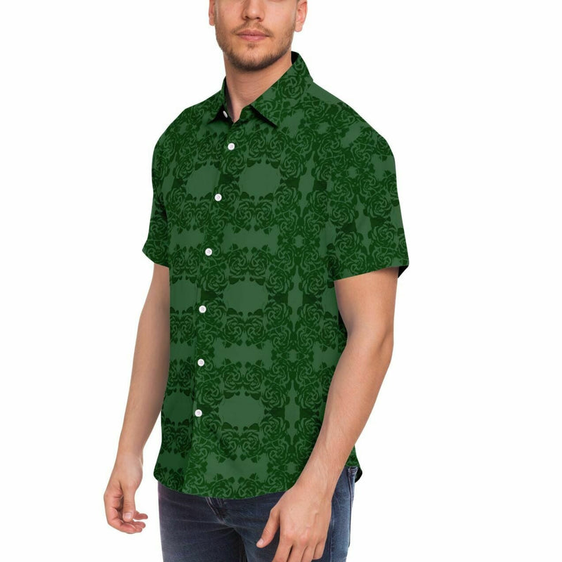 Men's Hunter Green Short Sleeve Button Down Shirt 