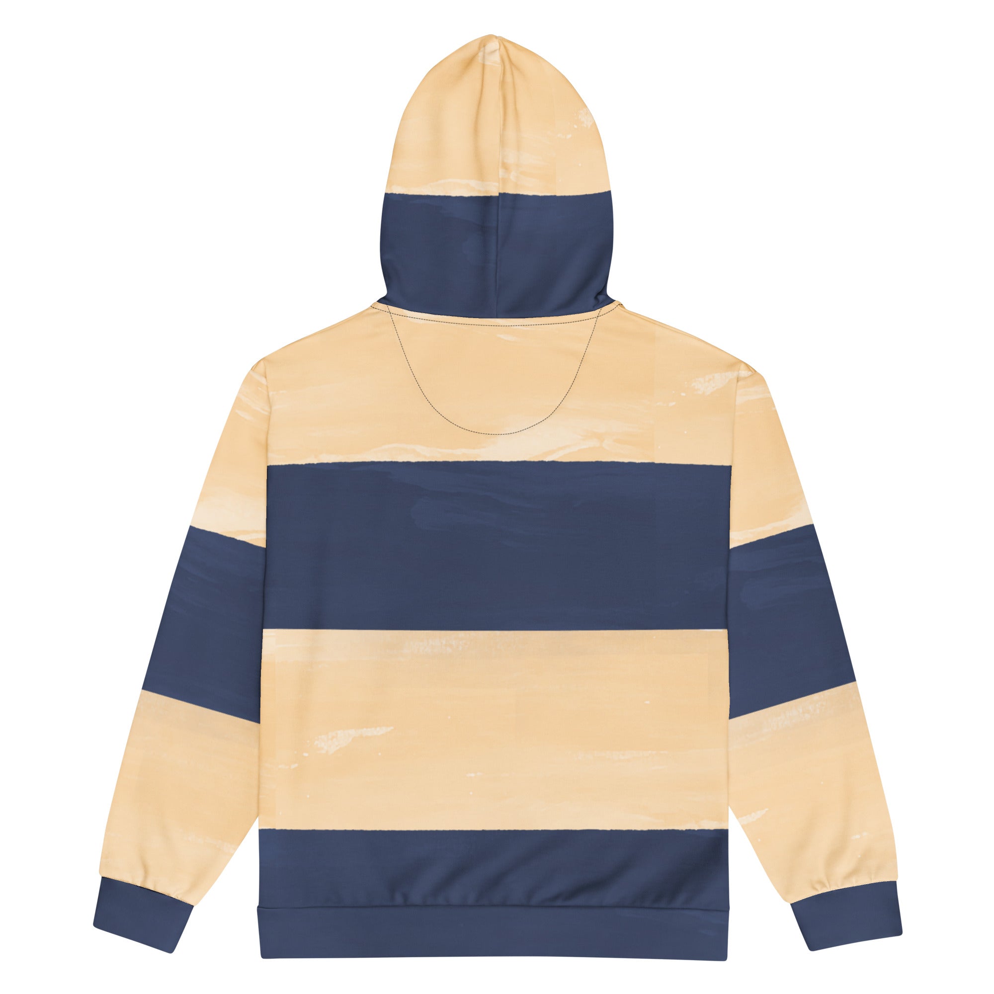 Brushed Blue-Cream Panel Unisex Premium Zip-up hoodie