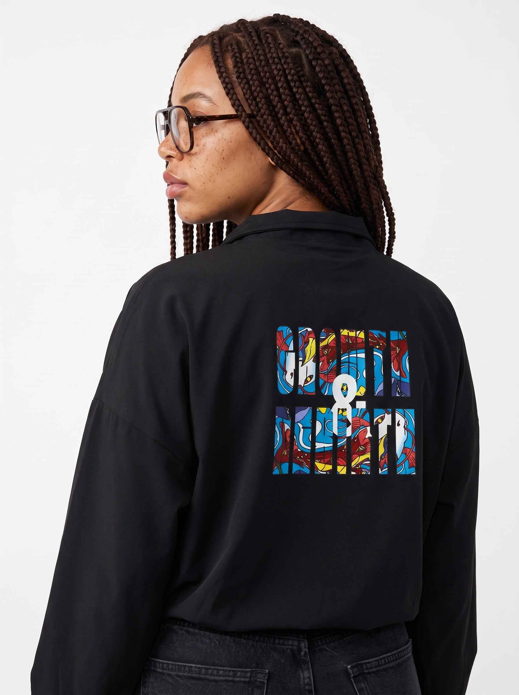Women's Quarter-Zip Pullover — Black Stretch Woven Pullover