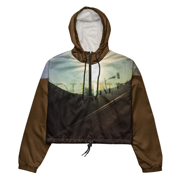 Journey 1 Women’s cropped brown windbreaker jacket for streetwear and an athleisure look