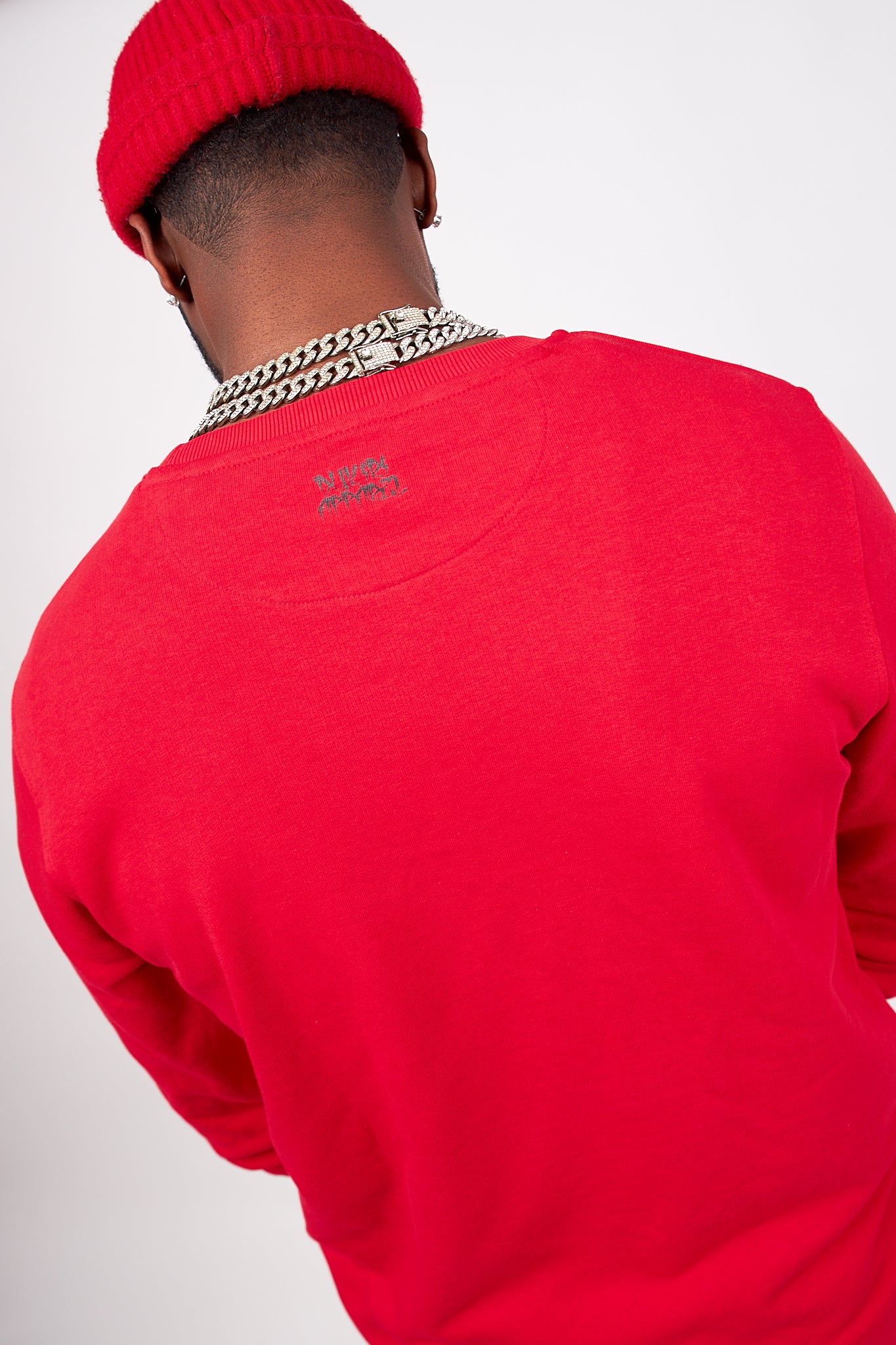 Imaginary Man Red Organic Sweatshirt – Organic Cotton Eco-Friendly Unisex Streetwear Pullover