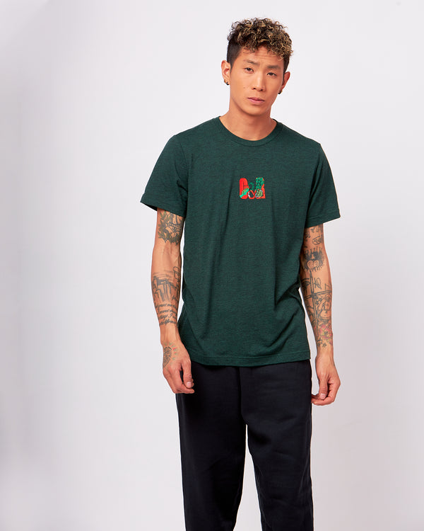 Short sleeve Men's Twill Green  T-shirt- Embroidered G&R