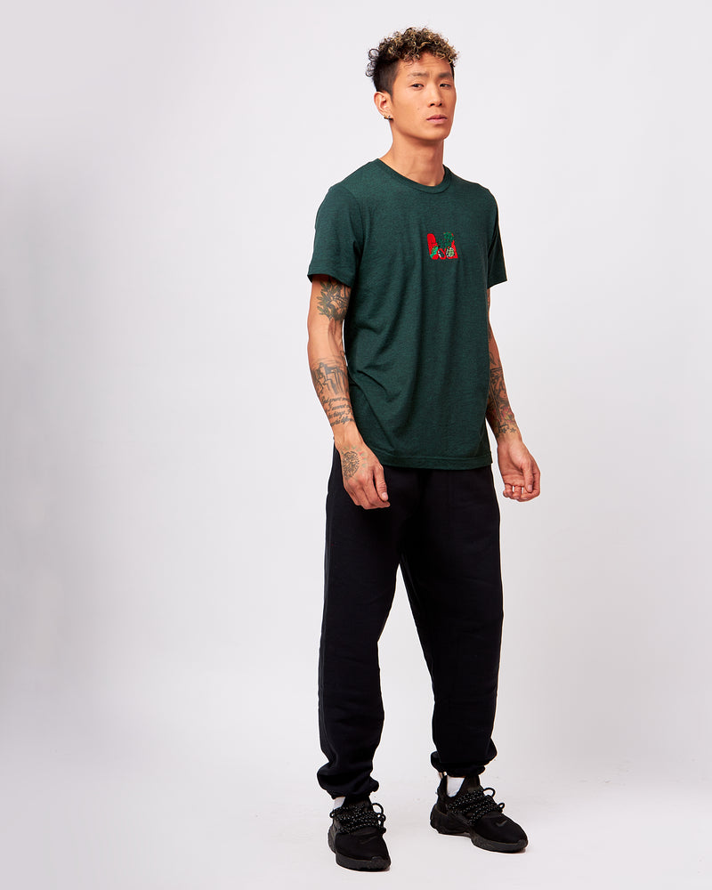 Short sleeve Men's Twill Green  T-shirt- Embroidered G&R