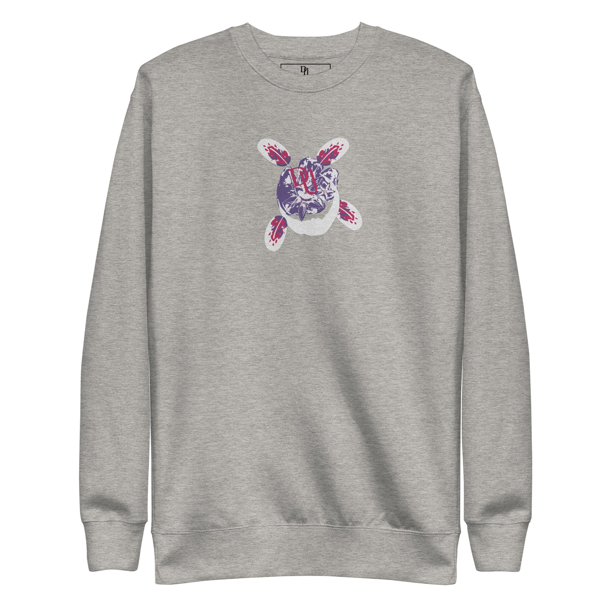 Water_Lily_Embroidered_Premium_Gray_Sweatshirt