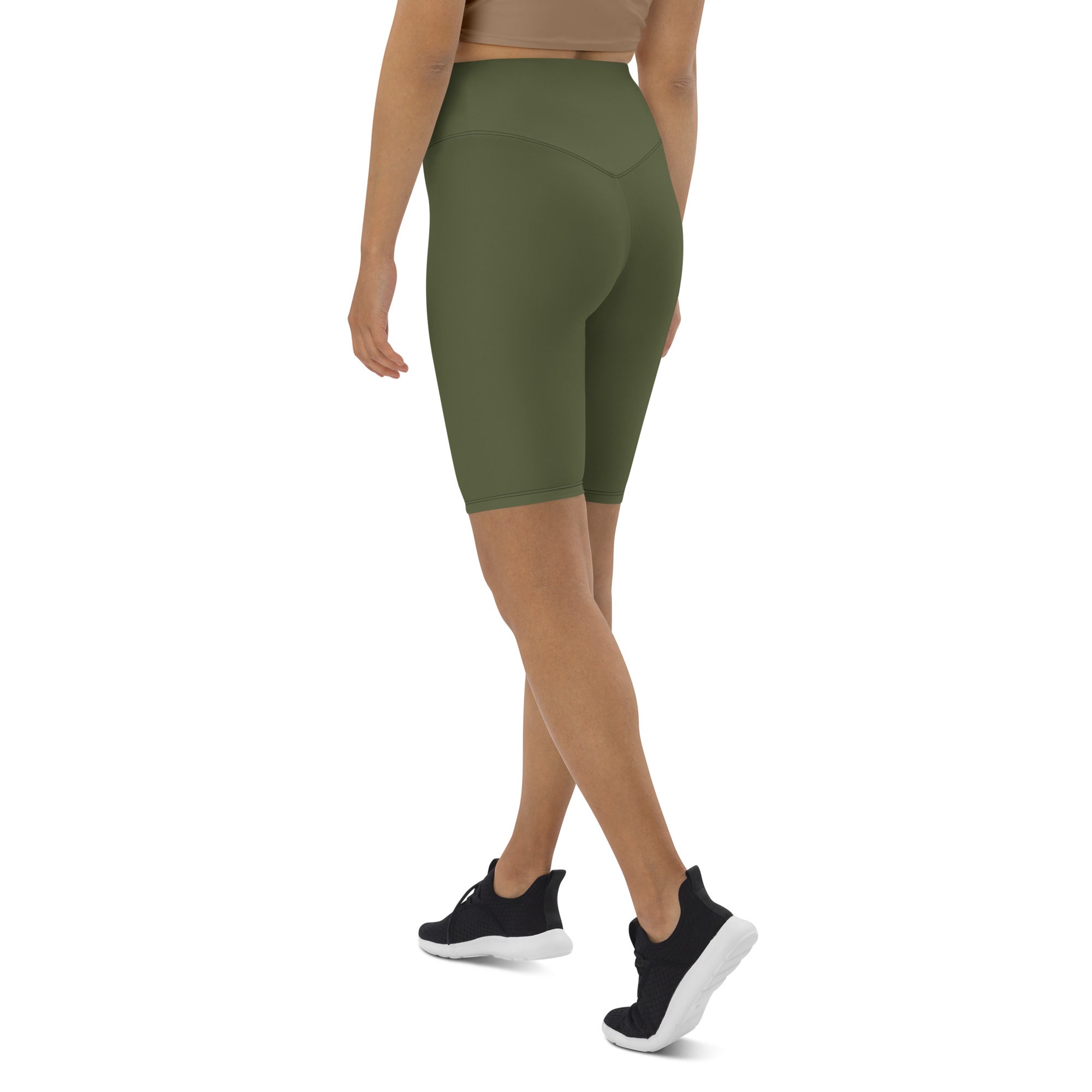 Women's High-waisted Saratoga Biker Shorts with dukiri apparel logo for streetwear