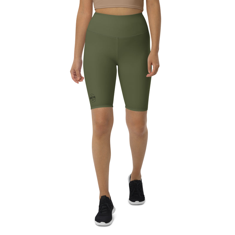 Women's High-waisted Saratoga Biker Shorts with dukiri apparel logo for streetwear
