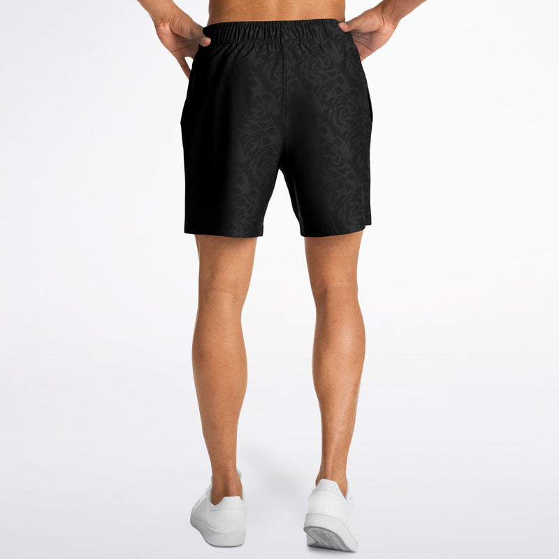 Men's Black Rose Shorts White Drawcords