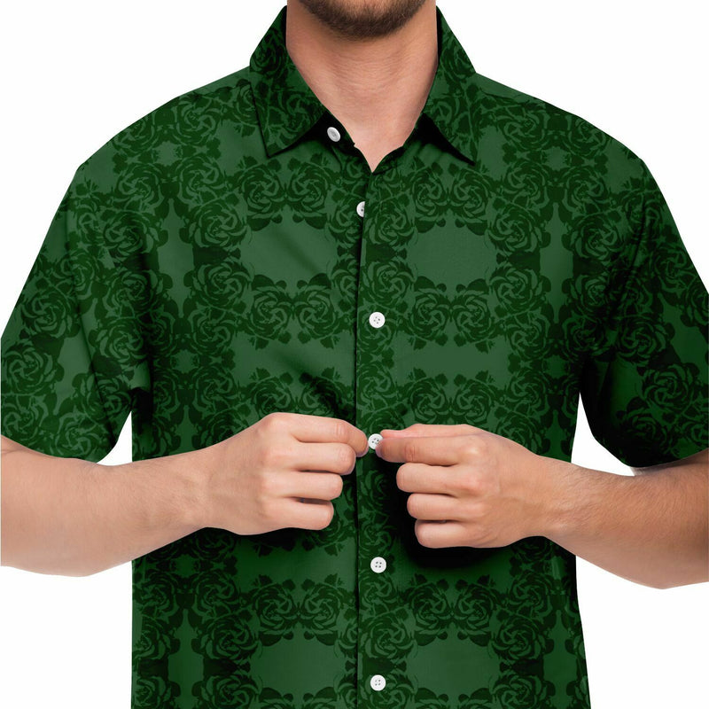 Men's Hunter Green Short Sleeve Button Down Shirt 