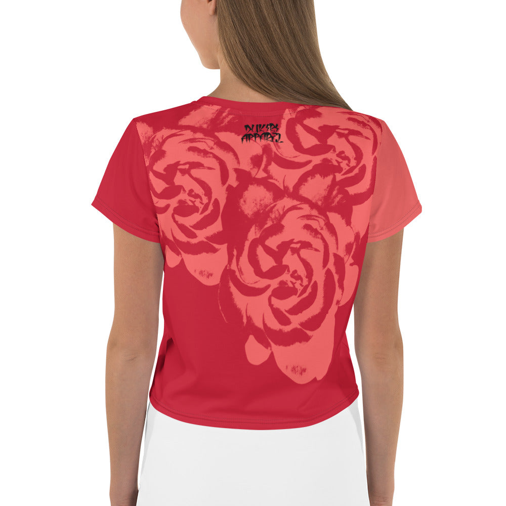 Big Red Rose Crop Tee
