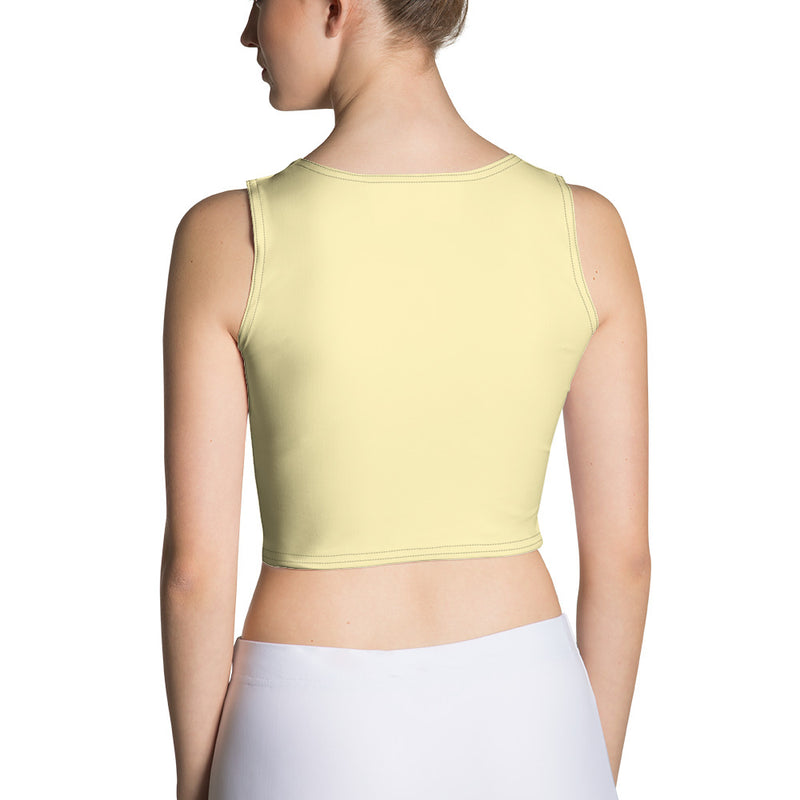 Yellow Fitted Flamingo Crop Top