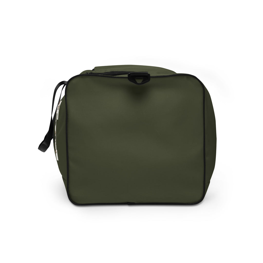 Olive Green Duffle bag-I Beat It Graphic Print