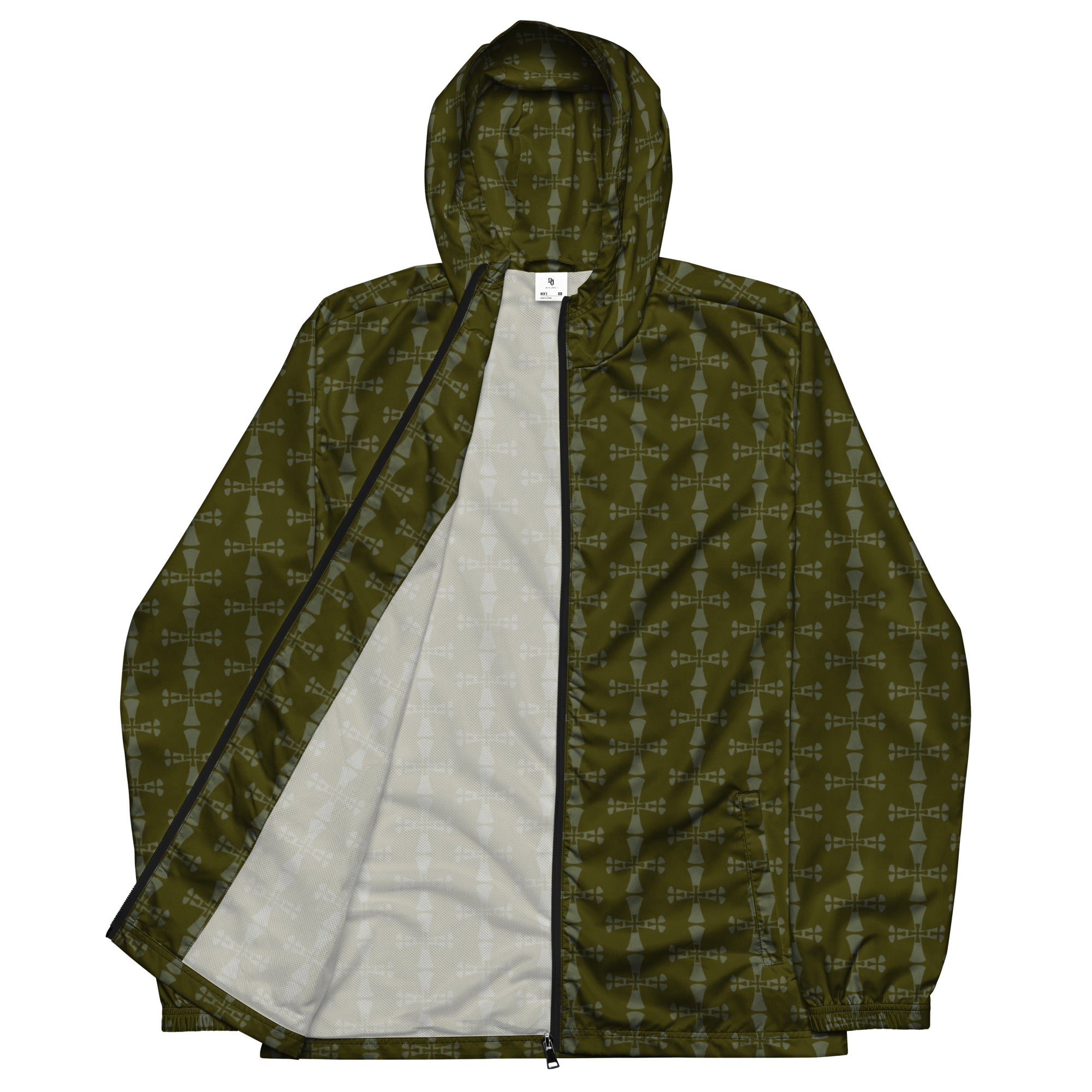 Men’s windbreaker- Allover Print Crusaders Karaka Green