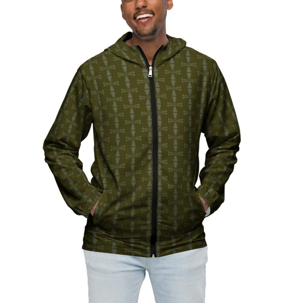 Men’s windbreaker- Allover Print Crusaders Karaka Green