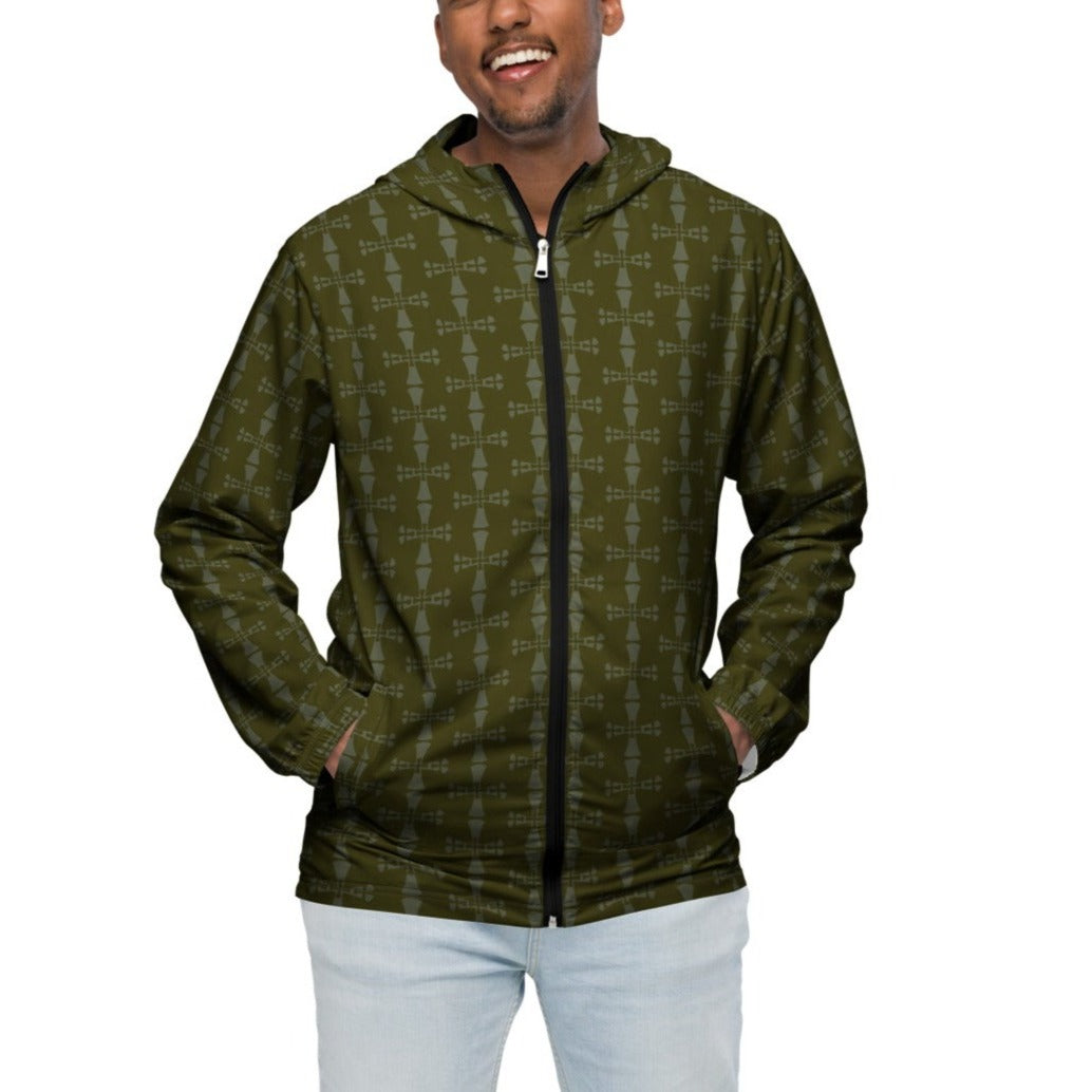 Men’s windbreaker- Allover Print Crusaders Karaka Green