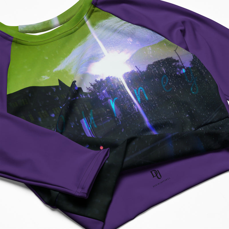 Purple Recycled long-sleeve crop top- Journey 2