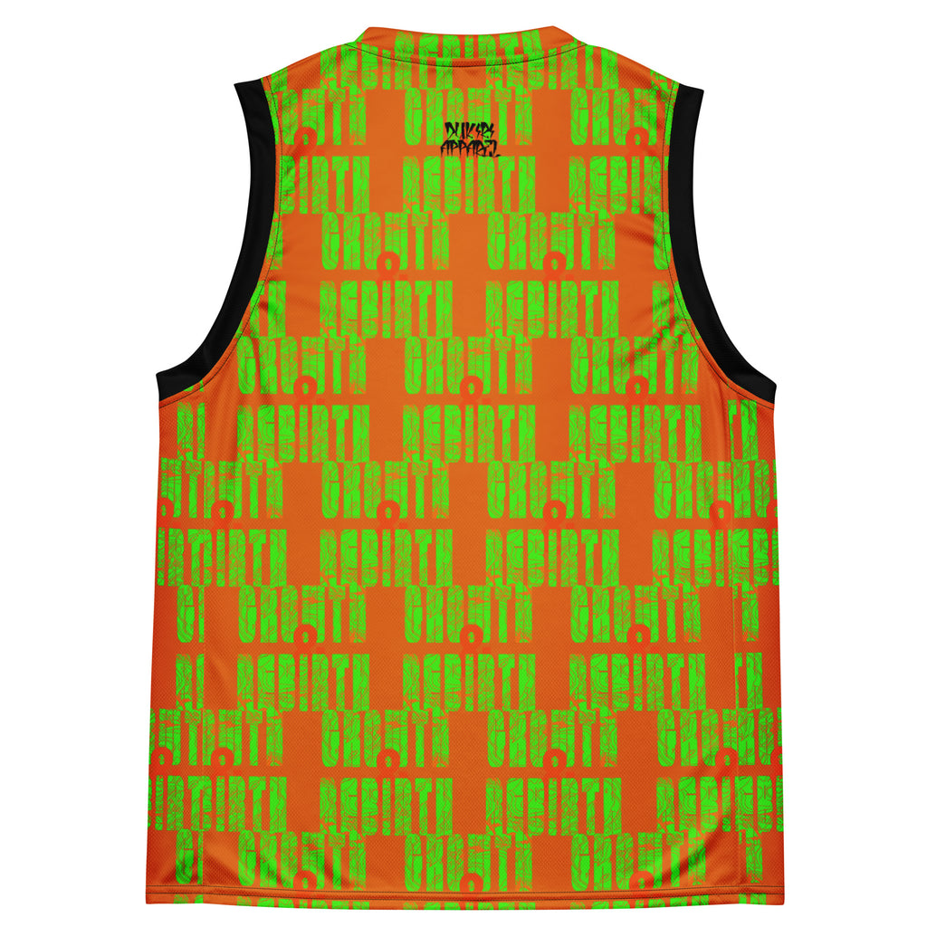 Orange  Recycled basketball jersey-Allover Growth & Rebirth