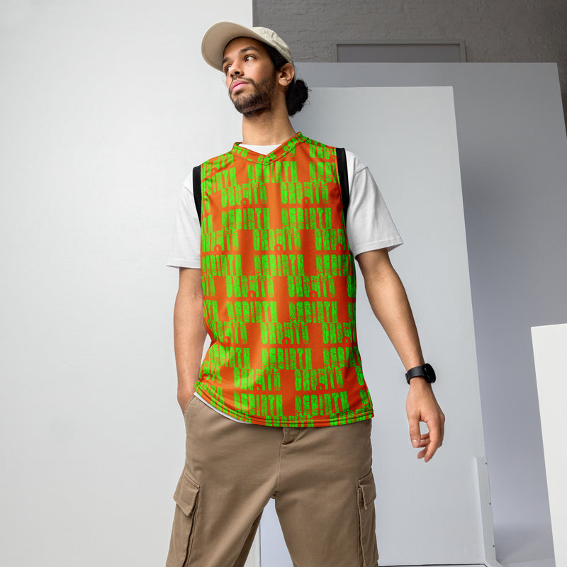 Orange  Recycled basketball jersey-Allover Growth & Rebirth
