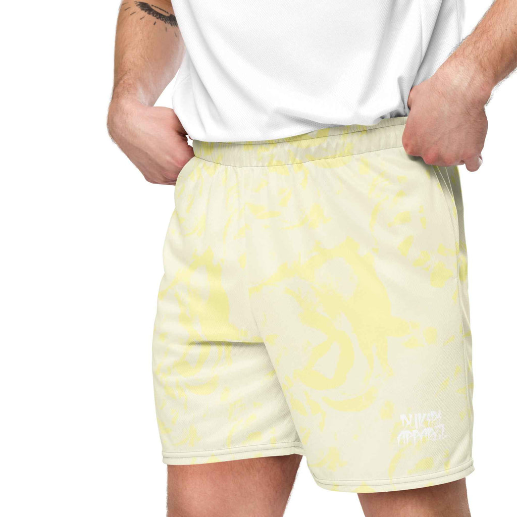 Floral Yellow Unisex mesh shorts