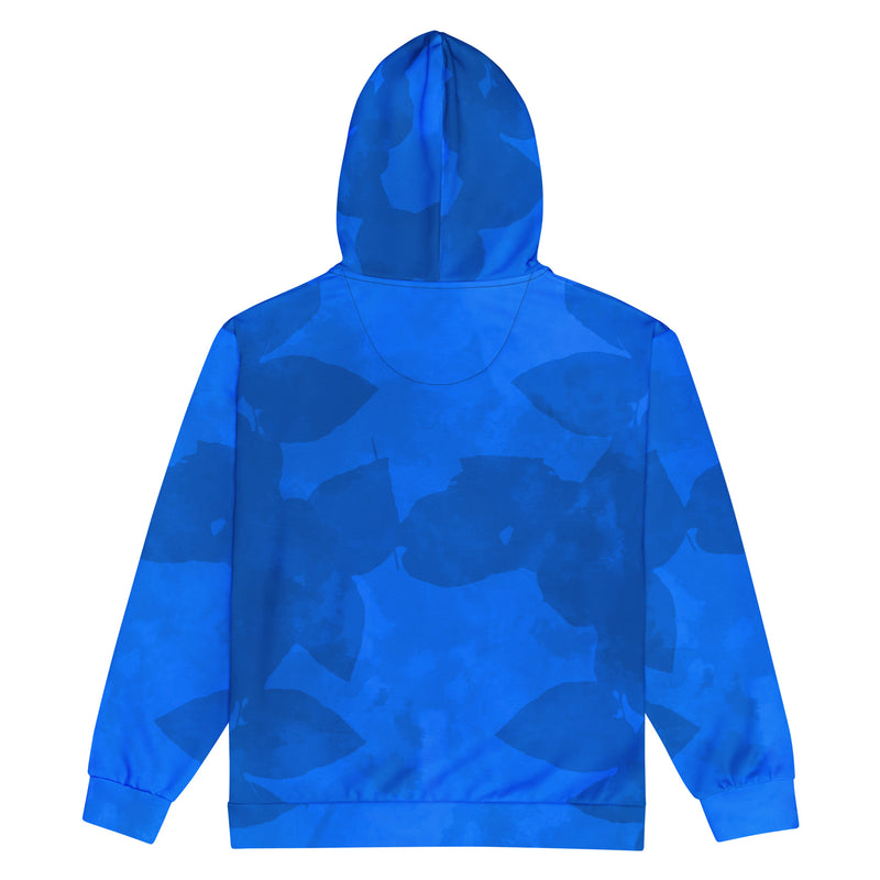 Leaf Blue Quote zip hoodie