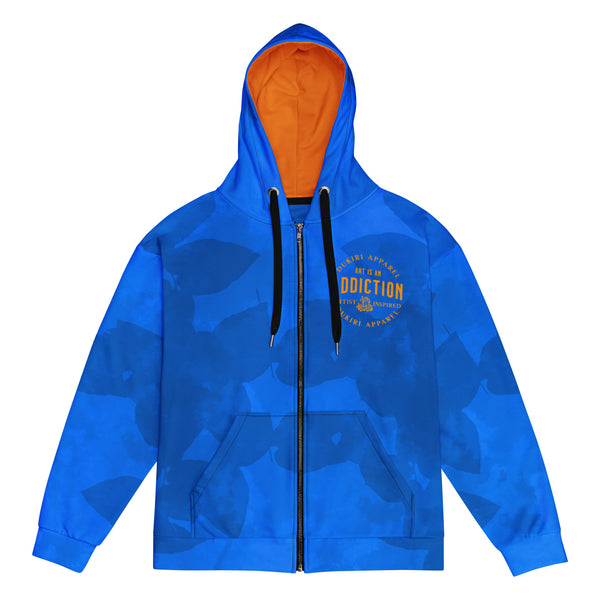 Leaf Blue Quote zip hoodie