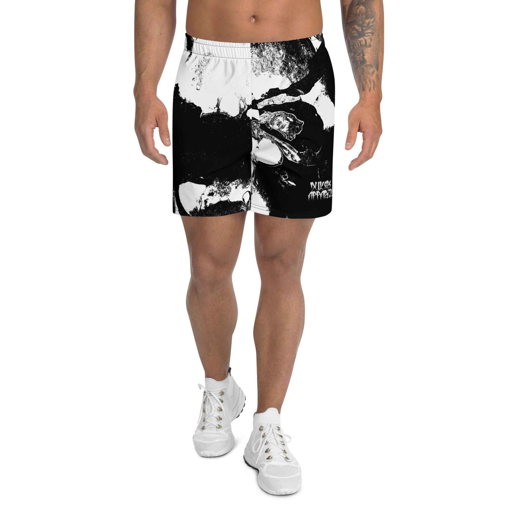 Black Marble Unisex Athletic Long Shorts