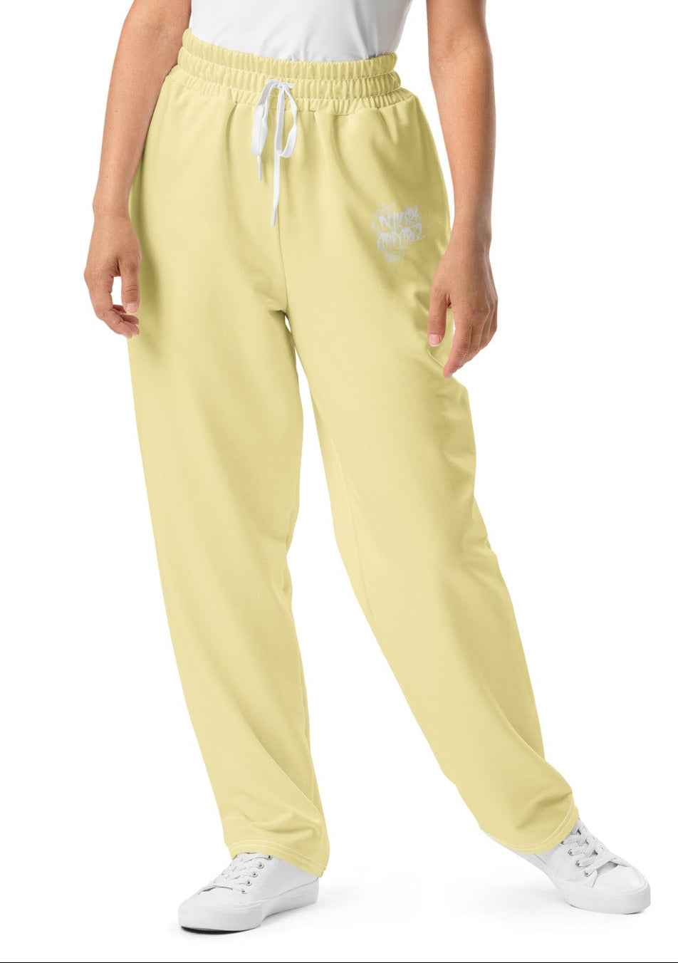 Floral Yellow Unisex Premium Wide-leg Joggers