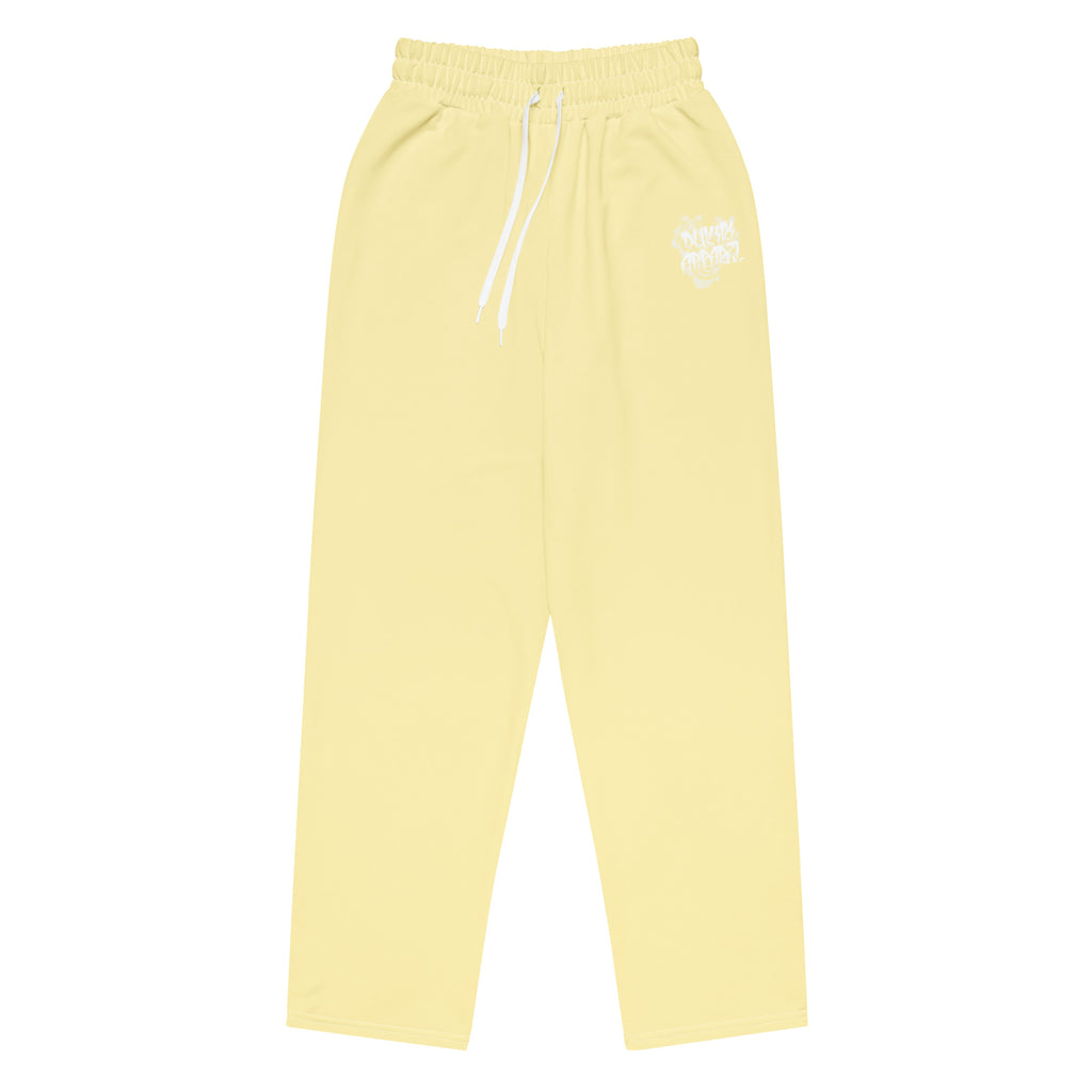 Floral Yellow Unisex Premium Wide-leg Joggers