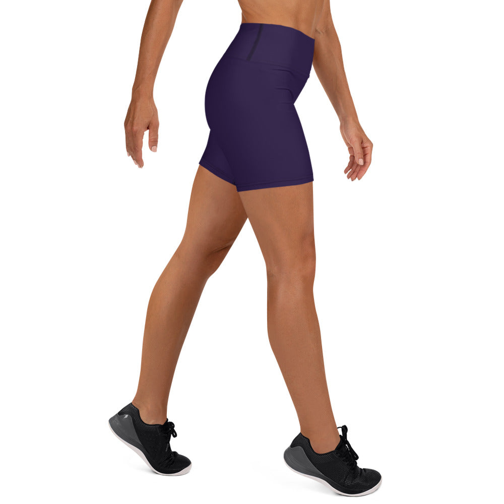 High-waisted Lotus Growth Purple Yoga Shorts