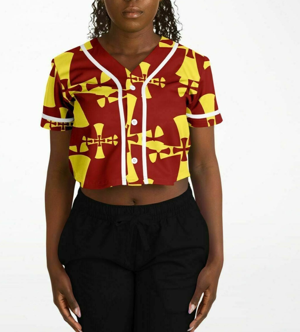 Red crusader Cropped Baseball Jersey